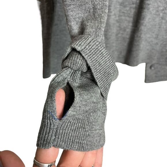 Lululemon Sunset Savasana Sweater Womens 8 Gray Merino Wool Open Back Pullover - Picture 7 of 14